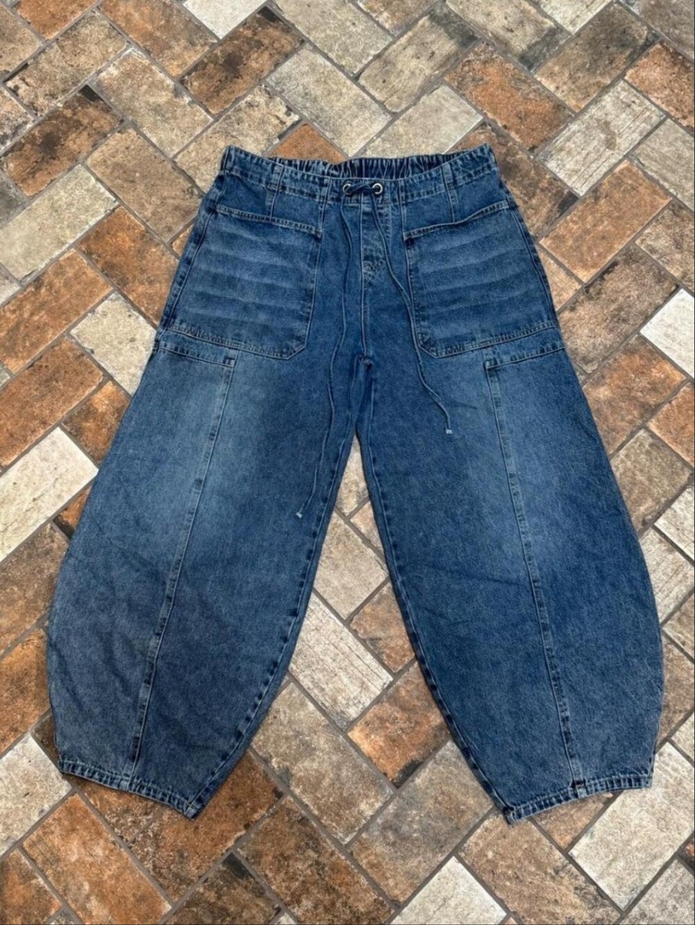 Bluivy Women's Relaxed Drawstring Ballo  Jeans